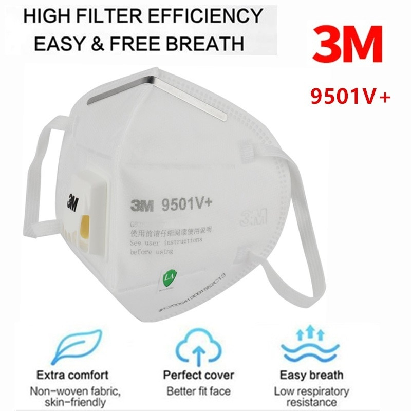 (1 ชิ้น)ของแท้ 3M 9501V+ / 9502V+หน้ากากสามเอ็มมีวาล์ว ป้องกันฝุ่น P.M. 2.5 กันเชื้อโรค กันฝุ่นละออง