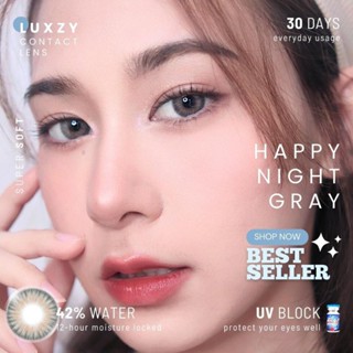 ⚡Luxzylens⚡Happy Night Gray💥คอนแทคเลนส์สายตา💥คอนแทคเลนส์กรองแสง💥แถมฟรีตลับทุกคู่