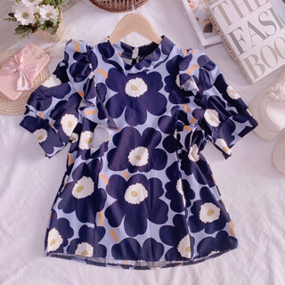 🧺เข้าใหม่🦋พร้อมส่ง เสื้อคอปีนลายดอกน่ารักสดใส อก 34-36 ยาว 21 นิ้ว ผ้าใส่สบาย ลายดอกใหญ่สไตล์วินเทจ