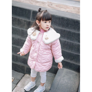 I03 Sweet bear coat เสื้อโค้ทบุขนแกะ สีชมพูน่ารัก