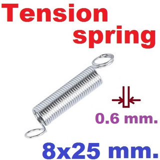 (8ชิ้น)สปริงขดแบบดึง ขนาด 8x25 mm.Tension spring Extension spring Steel สปริงดึง สปริงเกี่ยว