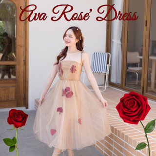 (พรี) #KATI246ꕤ   ‎⸝ ⸝ ⸝ Ava rose Dress