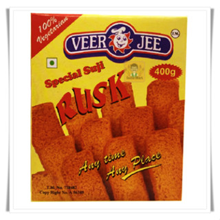 ขนมปัง ทอดกรอบ จากประเทศอินเดีย รสดั้งเดิม ยี่ห้อ Veerjee (400 กรัม) -- Veerjee Special Suji Rusk (400 Grams)