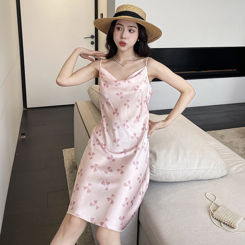 ชุดนอนสายเดี่ยว  เดรสสายเดี่ยว งานผ้าซาตินพรีเมี่ยม ลื่นพริ้ว#DB033 ราคา ถูกที่สุด ดีลบีเคเค แกลเลอรีภาพที่ 3