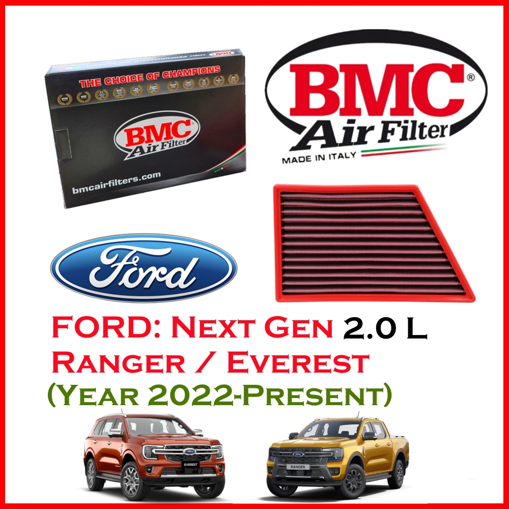 BMC Airfilters® (ITALY) Performance Air Filters กรองอากาศแต่ง สำหรับ Ford : Next-Gen Ranger / Everest 2.0L (ปี2022-Pres)