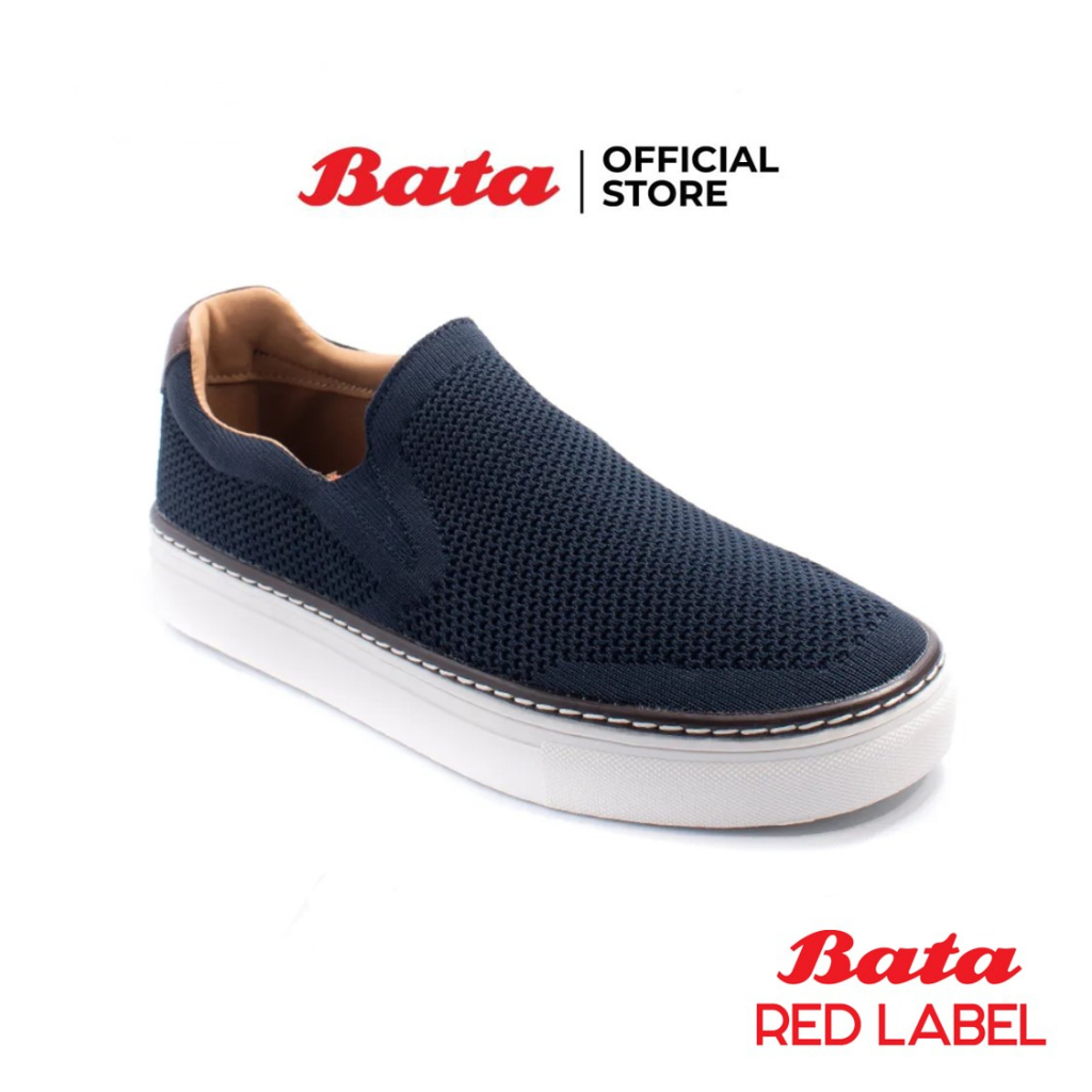 Bata Red Label บาจา รองเท้าผ้าใบลำลอง สลิปออน แบบสวม รองรับน้ำหนัเท้า  สำหรับผู้ชาย รุ่น Guffey สีกรมท่า 8599212