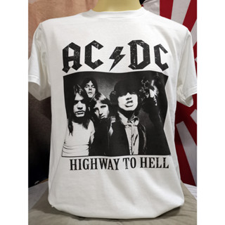 เสื้อวงนำเข้า AC/DC Highway to Hell Led Zeppelin Deep Purple Queen Aerosmith Kiss Van Halen Vintage Style