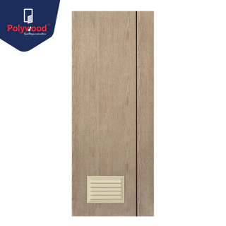 ส่งฟรี ประตูห้องน้ำ Polywood ประตู PVC รุ่น PM-2 โพลีวูด ประตูภายในบ้าน ประตูบานเกล็ด ประตู 70*180 , 70*200