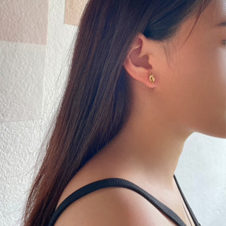 𝐴𝑆𝐻𝐼𝑅𝐴 (stainless steel 18k gold plated) minimal earrings knot stud earrings ต่างหูห่วงคู่เล็ก ต่างหูน่ารัก  ต่างหูสายฝอ