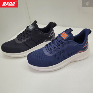 BAOJI ของแท้ 100% รองเท้าผ้าใบชาย รองเท้าออกกำลังกาย รุ่น BJM765 สีดำ/สีกรม SIZE 41-45