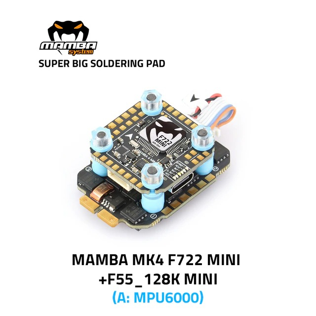 บอร์ด Flight Control + ESC Diatone MAMBA MK4 F722 MINI + F55-128K MINI Dshot1200 (MPU6000) (20x20) ส