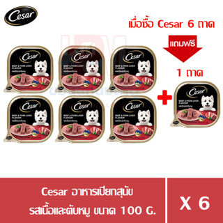 Cesar Australian Beef Flavor ซีซาร์ คราฟต์ ออสเตรเลียน บีฟ อาหารสุนัข ชนิดเปียก แบบถาด ขนาด 85 g. (x6 ถาด)