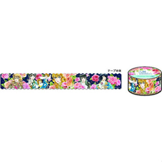 Masking Tape เทปตกแต่งจากญี่ปุ่น ลาย La Rose de Versailles (กุหลาบแวร์ซายส์) (Limited) แบบเล็ก ลายสีน้ำเงิน