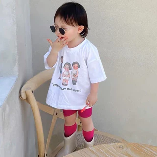 Babyonline(Y134)L6 (ส่งด่วน1วัน)กางเกงเลกกิ้งขาสามส่วนสีพาลเทลสำหรับเด็กผู้หญิง ผ้าฝ้าย นิ่ม