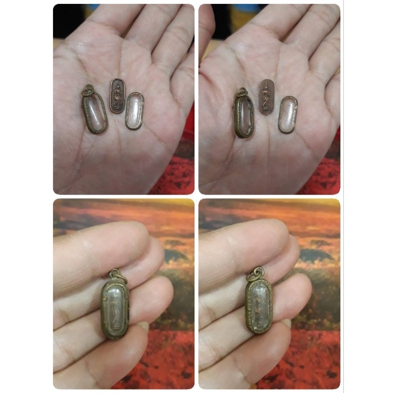 เหรียญพระลีลา 2 หน้า 25 พุทธศตวรรษ ปี 2500 เนื้อทองผสม ขนาด 2 ซ.ม. พิมพ์จิ๋ว