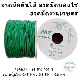 ลวดมัดต้นไม้ ลวดบอนไซ ลวดคล้องป้าย ลวดมัดงานเกษตร / Plastic Coated Garden Wire ตรา Twist Tie (Gauge 26 / 100M)