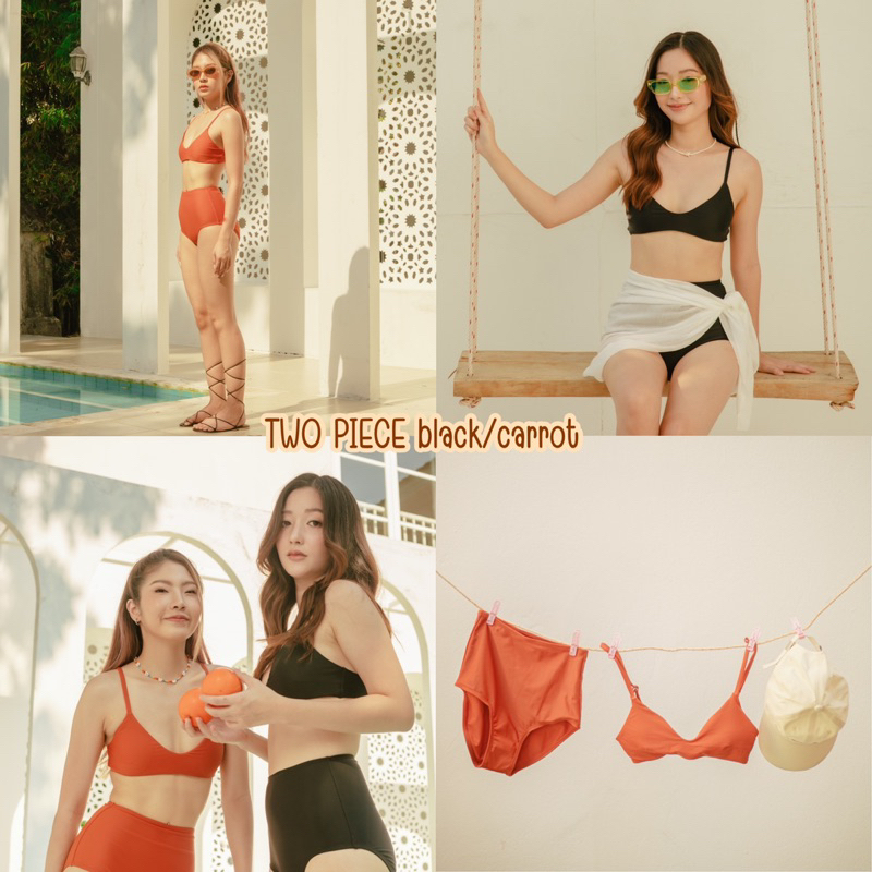 โค้ด WKTTFD : ลด 30.- Two piece ชุดว่ายน้ำเก็บก้น2 สี ทรงสวยใส่เล่นน้ำได้