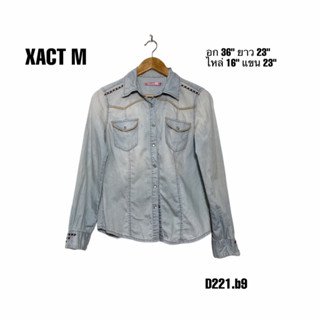 เสื้อ Jacket  XACT M เสื้อยีนส์วินเทจ อก 36 ยาว 23 D221.b9