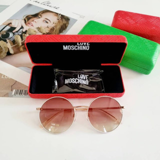 🌟 แว่นตากันแดด Moschino Sunglasses MOL037/S  ทรง Round กรอบ ขาว/ทอง เลนส์ น้ำตาลชมพู UV 100 %