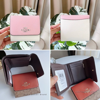 👑ผ่อน0%~แท้100%👑 กระเป๋าสตางค์ 3พับ COACH CF369 SMALL TRIFOLD WALLET IN COLORBLOCK SIGNATURE cf357