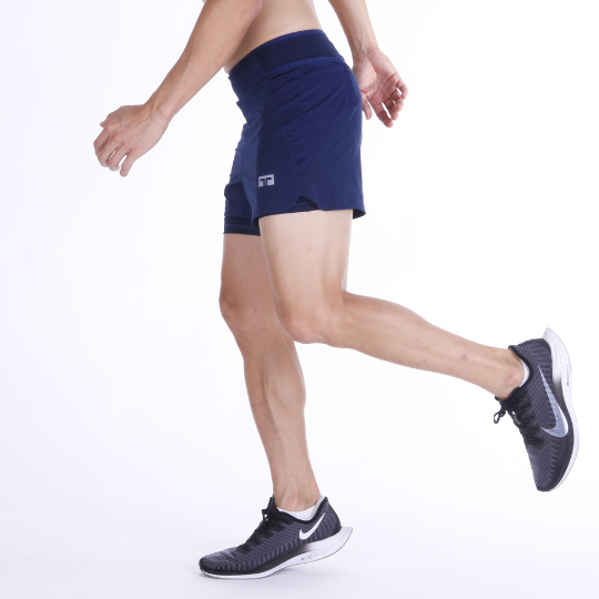 TL Pace 3” 2/1 Shorts NAVY กางเกงวิ่งขาสั้น 2 in 1 ชาย รุ่น เพซ สีกรม