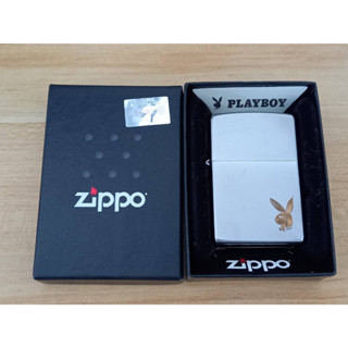 ZIPPO 29603  PLAY BOY  SATIN CHROME LASER ENGRAVE   ผลิตปี2019 ของใหม่ไม่ผ่านการใช้งาน  มาพร้อมกล่องตรงรุ่น  รับประกัน