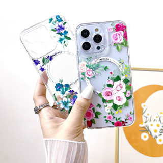 เคสลายดอกไม้รุ่นใหม่14promax 14pro 14plus ip14 เคสสำหรับการชาร์จ เคสสำหรับผู้หญิง เคสสวยๆพร้อมส่ง เดคสนิ่มสีสวยตรงปก