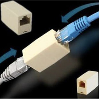 หัวต่อยาวให้กับสาย LAN in 1 out หัวต่อสายแลนให้ยาวขึ้น ตรง แลน ต่อกลาง หัวพลาสติก ต่อ RJ45 เมีย-เมีย หัวตัวต่อสายแลน