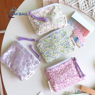 Am Bag ✿ กระเป๋าใส่เครื่องสําอาง เครื่องเขียน กระเป๋าใส่เหรียญ ลายดอกไม้น่ารัก มีให้เลือก 2 แบบ ✿