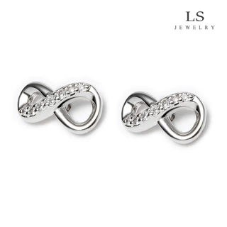 jewelry ต่างหูแพลตตินัม ต่างหูผู้หญิง ต่างหูสตั๊ดอินฟินิตี้ ของขวัญแฟชั่น e2338