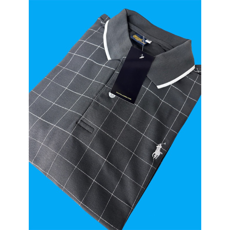 เสื้อโปโลตาราง งานปัก ม้าเล็ก แน่นๆ