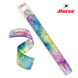 Horseไม้บรรทัด 12 นิ้ว FLEXIBLE RULER บิดได้ งอได้ H-77 ตราม้า