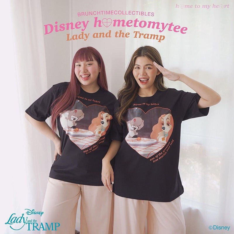 🌟แท้/พร้อมส่ง🌟 Home to my Heart อก44” เสื้อลาย Love Collection❤ Disney Lady and the Tramp HometoMyTe