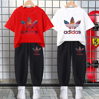 H279+K279B ชุดเซ็ทเด็กเสื้อยืด+กางเกงขายาว ใส่ได้ทั้งเด็กชายและเด็กหญิง ลายสวยแฟชั่นนานาชาติ