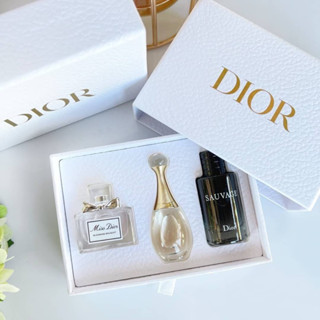 Dior Set Perfumed 3 Pcs (Miss Dior,LAdore Seuvage) Dior Miss Dior 5ML + Dior Jadore 5ML + Dior Sauvage 10ML Mini Set