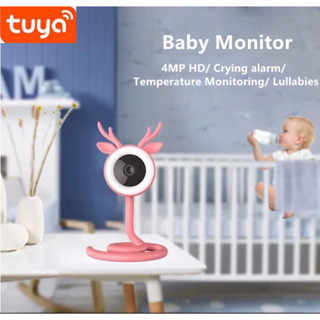 พร้อมส่ง 4MP Baby Pet Monitor Tuya Smart Home Indoor WiFi Wireless Surveillance Mini Camera