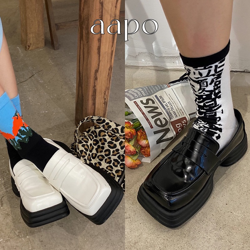 Aapo shoes รองเท้า loafer / คัทชูส้นหนา