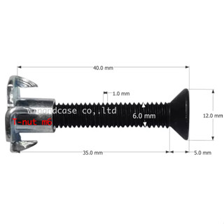 น๊อต หัวจมดำเตเปอร์ ขนาด 6x40 mm.พร้อมทีนัท M6  แพ็คละ 20,40,100 ชุดอุปกรณ์ตู้ลำโพง ตู้ลำโพง สำหรับตู้ลำโพง ประกอบลำโพง