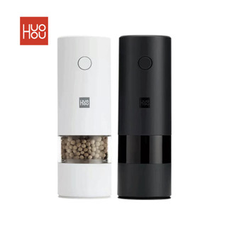 HUOHOU ที่บดพริกไทย Electric Salt Grinder เครื่องบดเกลือและพริกไทยไฟฟ้า พร้อมไฟ LED ปรับได้ 5 ระดับ By Mac Modern