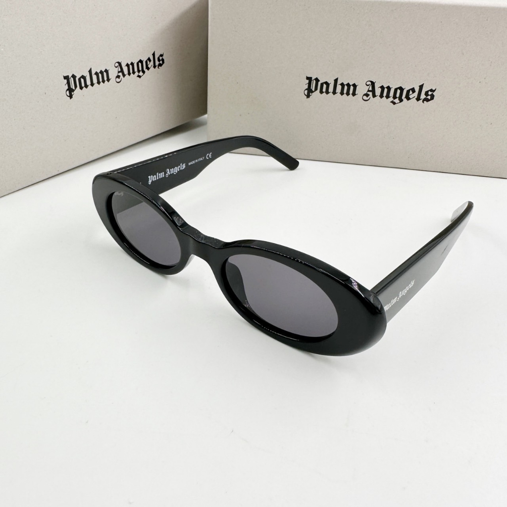 Palm Angels sunglasses แว่นตา แว่นกันแดด แว่นตากันแดด สีดำ วงรี ปาล์มแองเจิล ของแท้ unisex ปาล์ม แองเจิล ของขวัญ