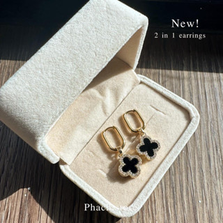 2in1 Black and White stainless steel earrings!