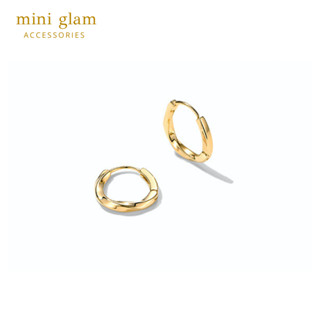 Miniglam Abby Mini Twist Hoop Earrings (Gold) ต่างหูห่วงเกลียวเมทัลลิคสีทอง