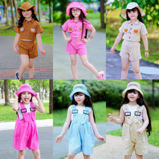 พร้อมส่ง!! ชุดเซ็ต3 ชิ้นเด็กหญิง สายแคมป์ สายคาเฟ่