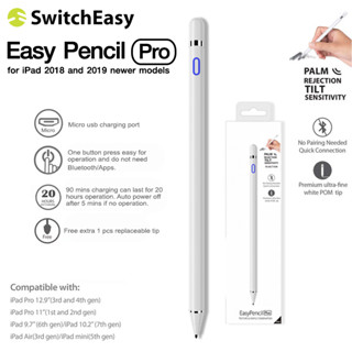 SwitchEasy Pencil Pro ปากกาสไตลัส วางมือบนจอ Gen10,9,8,7,6 Air5 Air4 Air3 Pro11 Pro12.9