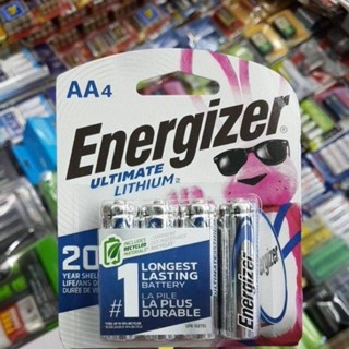 ถ่าน Energizer Ultimate Lithium AA ( ชาร์จไม่ได้) 1.5V  4ก้อน  ของใหม่ ของแท้