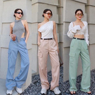 New in!! cargo y2k pants🔥(430฿ฟรีส่ง) กางเกงทรงคาร์โก้ สไตล์สาว 2000 มาพร้อมกระเป๋ากางเกงใบใหญ่ด้านข้าง