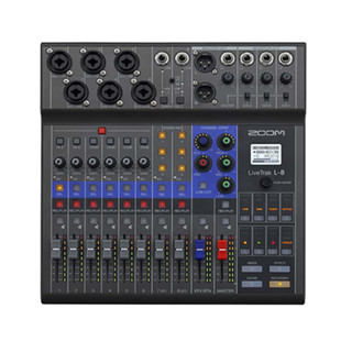 MIXER Zoom LiveTrak L-8 มิกเซอร์ Zoom LiveTrak L-8, Portable Podcasting / Music Studio, 8-ch mixer ( 6 combo , plus 2TS