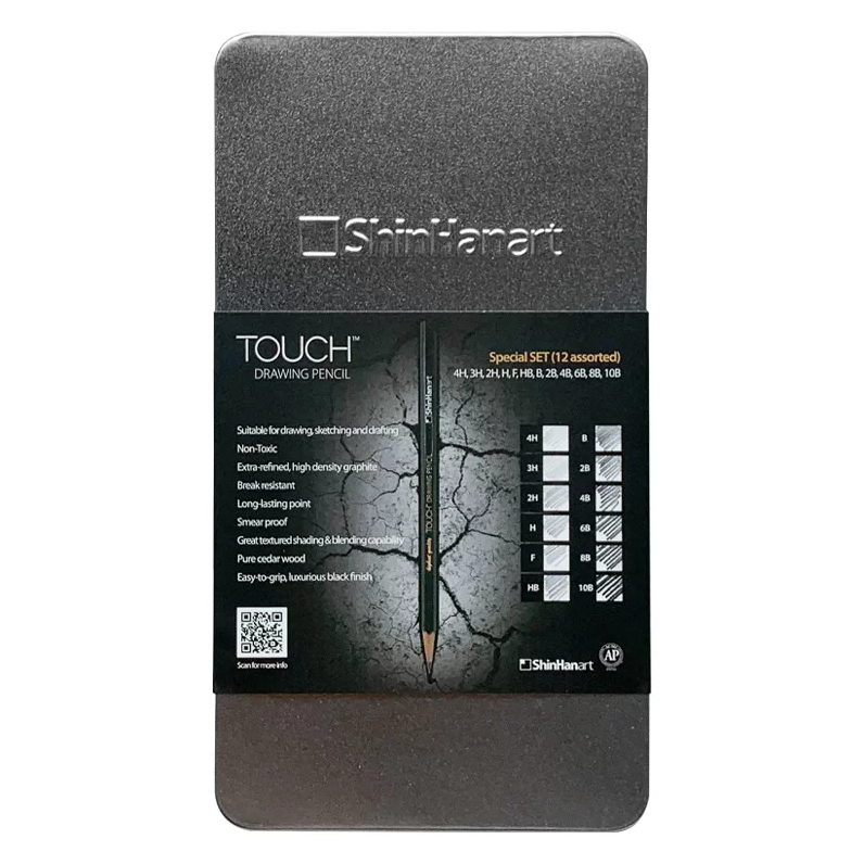 Touch Drawing Pencil Assorted Set (Tin) of 12 (S8615003-1623) / เซ็ตดินสอเขียนแบบ 12 แท่ง บรรจุกล่องเหล็ก แบรนด์ Touch
