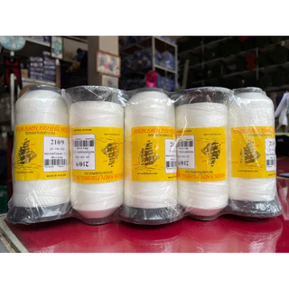 ด้ายไนล่อนหลอดสีขาว/สีดำ ตราเรือใบแท้ ขาว/ดำ ถักแห สานแห ด้ายแท้เบอร์ 3 4 6 9 12