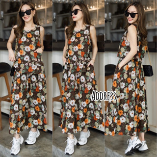 🌈🌿🌺🌼🌸🧡🤎🇰🇷 Floral Sleeveless Top&amp;Long Skirt Set